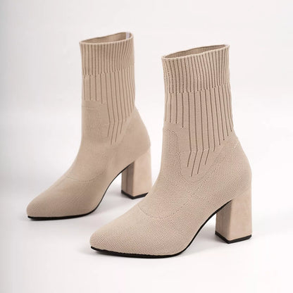 Knit sock boots, view 6
