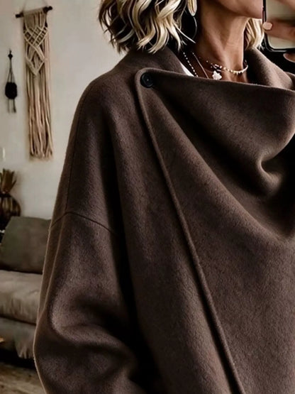 Asymmetric cowl neck cape, view 10