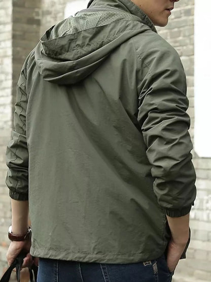 Men's Zip Up Long Sleeve Hooded Jacket