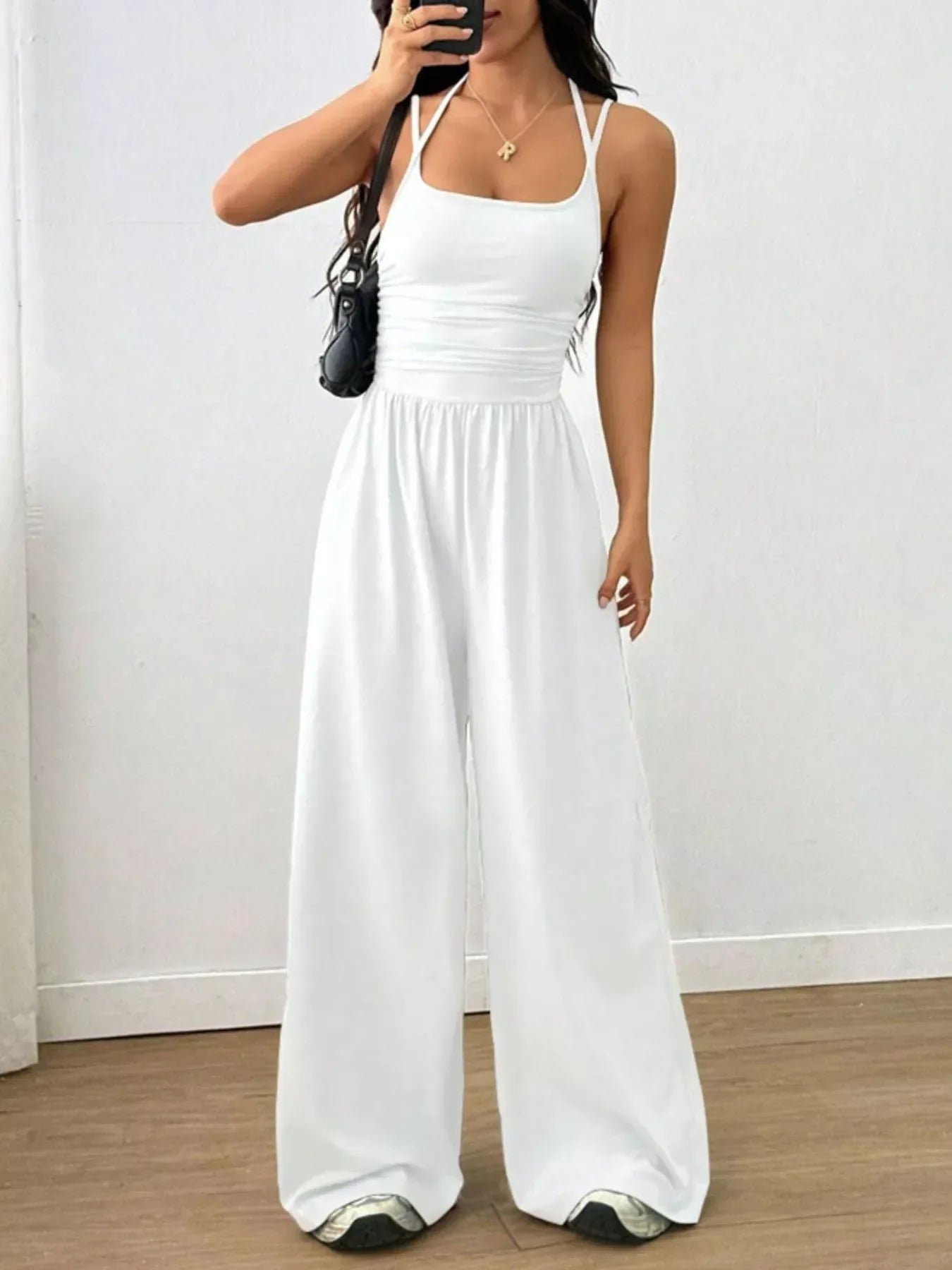 Spaghetti Strap Wide-Leg Jumpsuit
