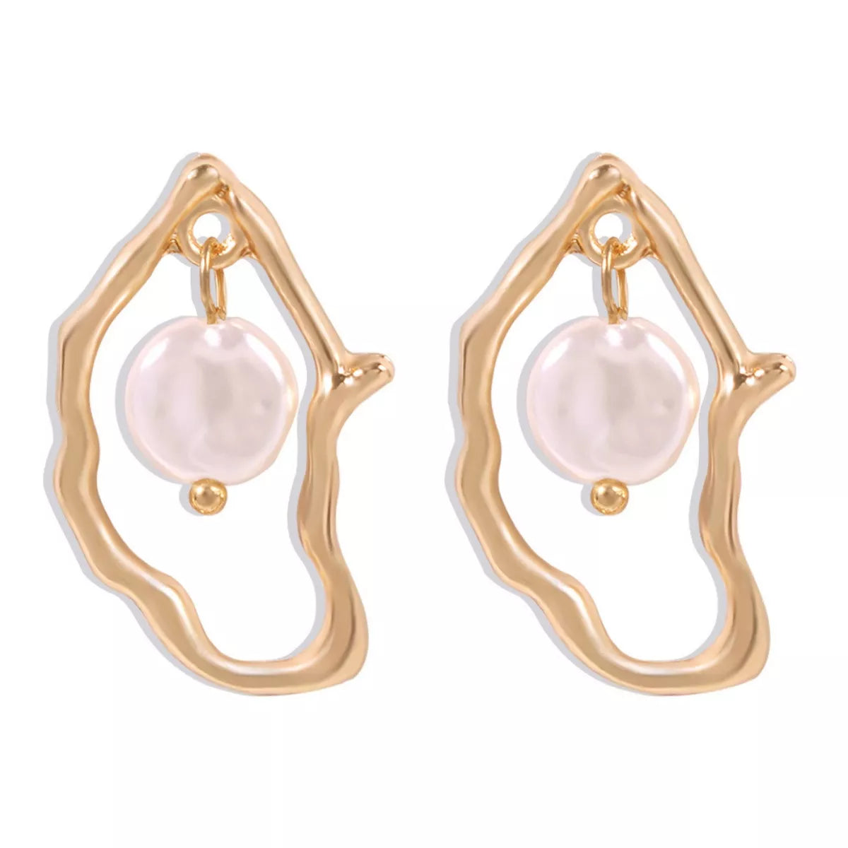 18K Gold-Plated Pearl Earrings