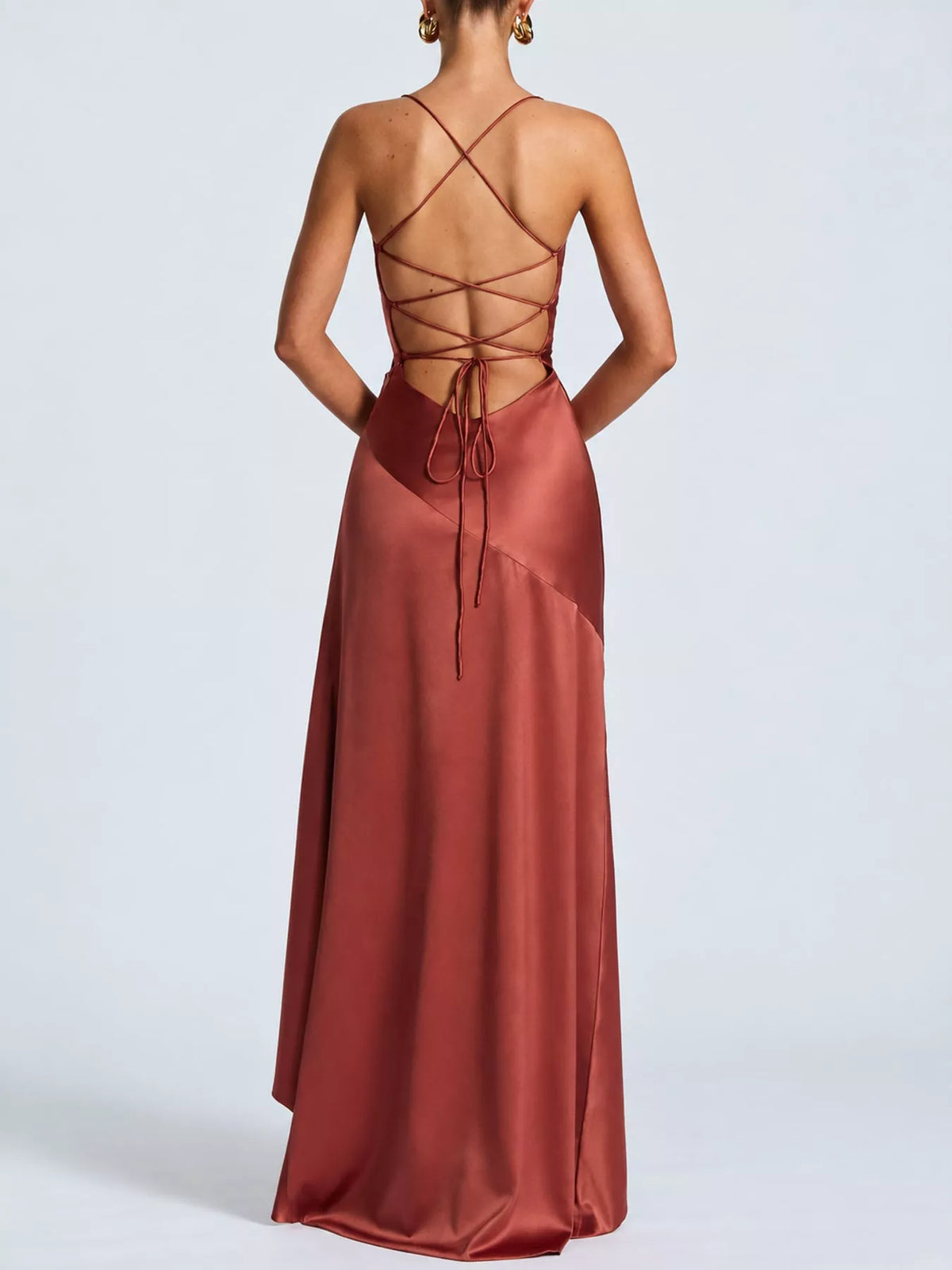 High-low ruffle hem evening dress, view 30