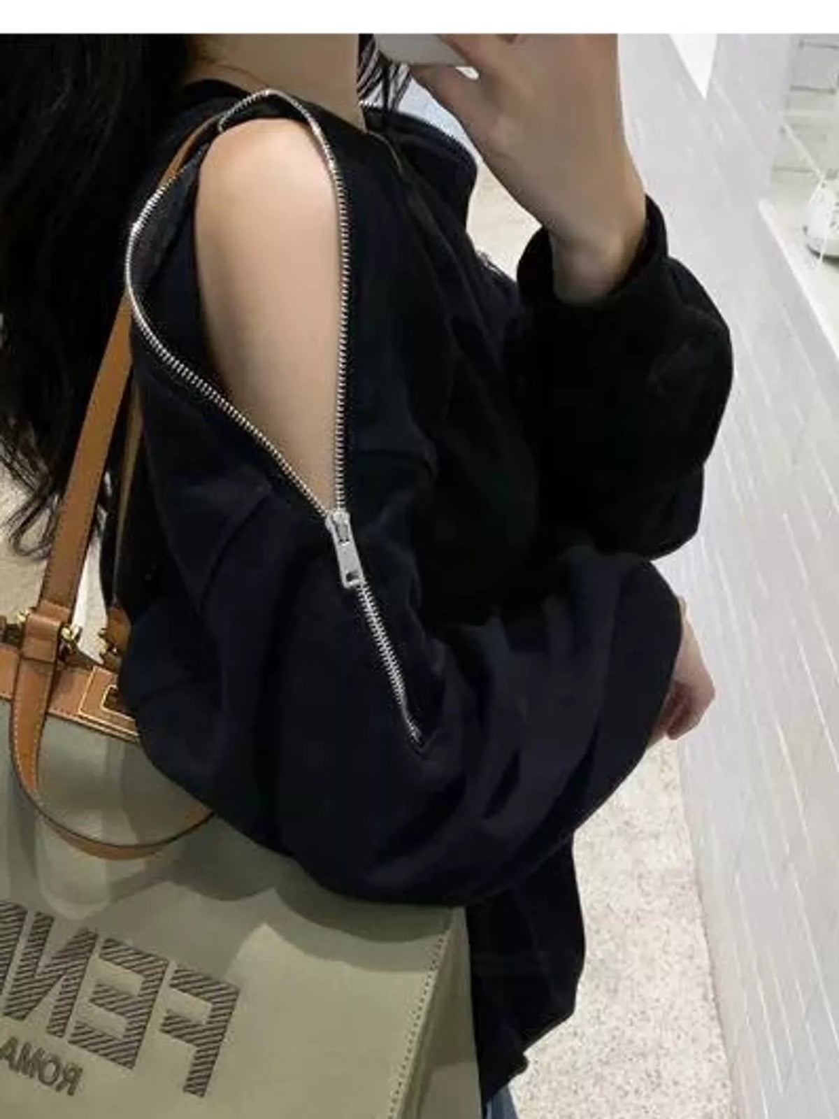 Cold-shoulder sweatshirt, view 12