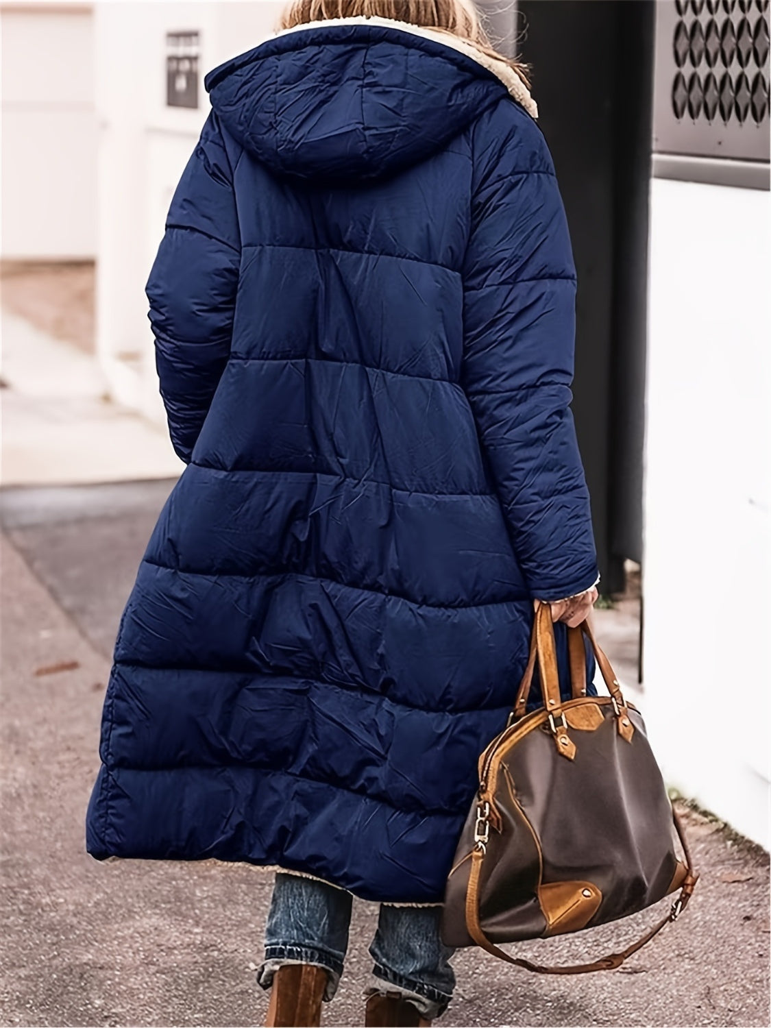 Plus Size Zip Up Hooded Coat