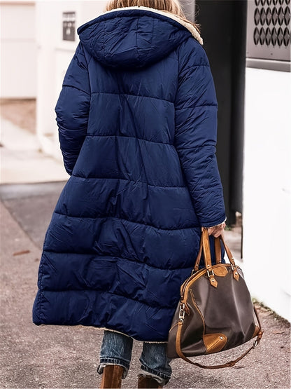 Plus Size Zip Up Hooded Coat