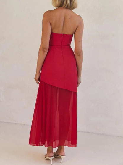 Layered Slit Tube Maxi Dress