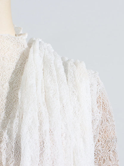 Ruffled Hem Lace Mini Dress