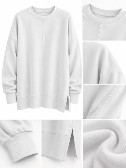 Oversized side-slit sweatshirt, view 30