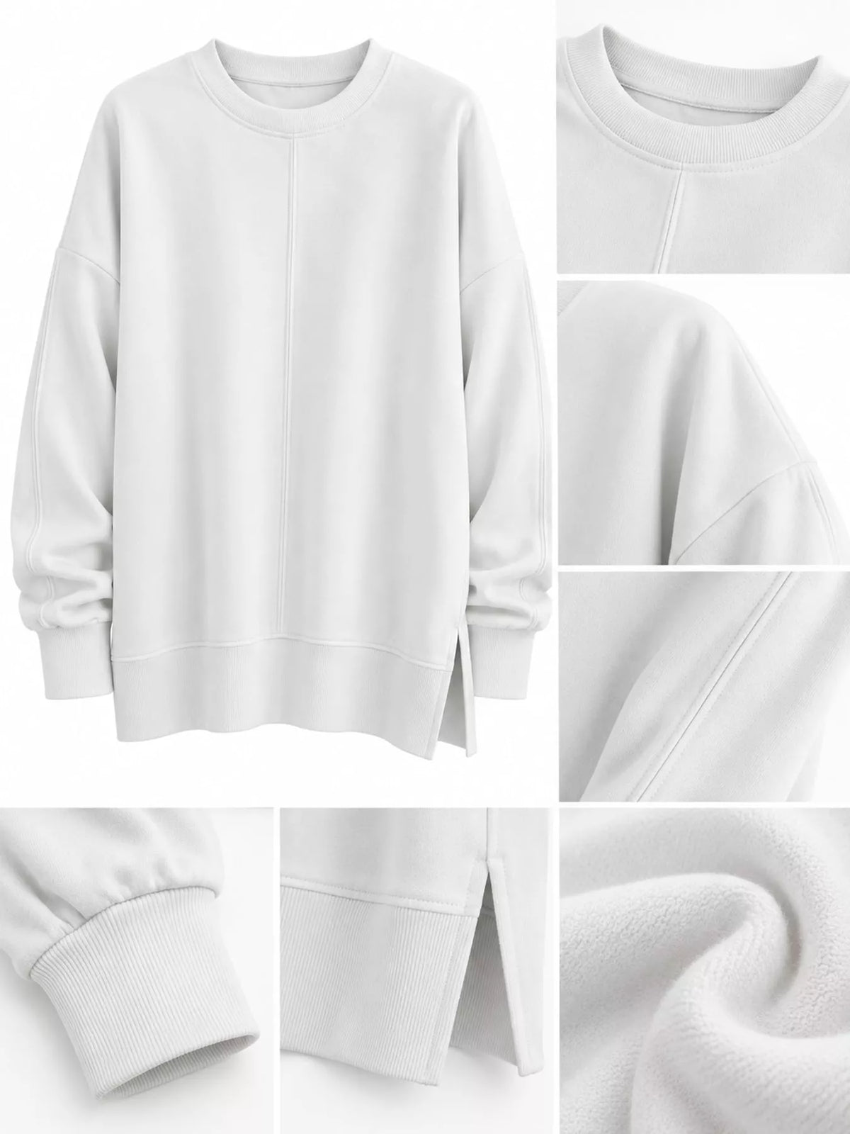 Oversized crew neck sweatshirt, view 30