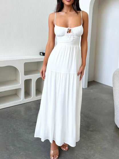 Lace Up Back Maxi Cami Dress
