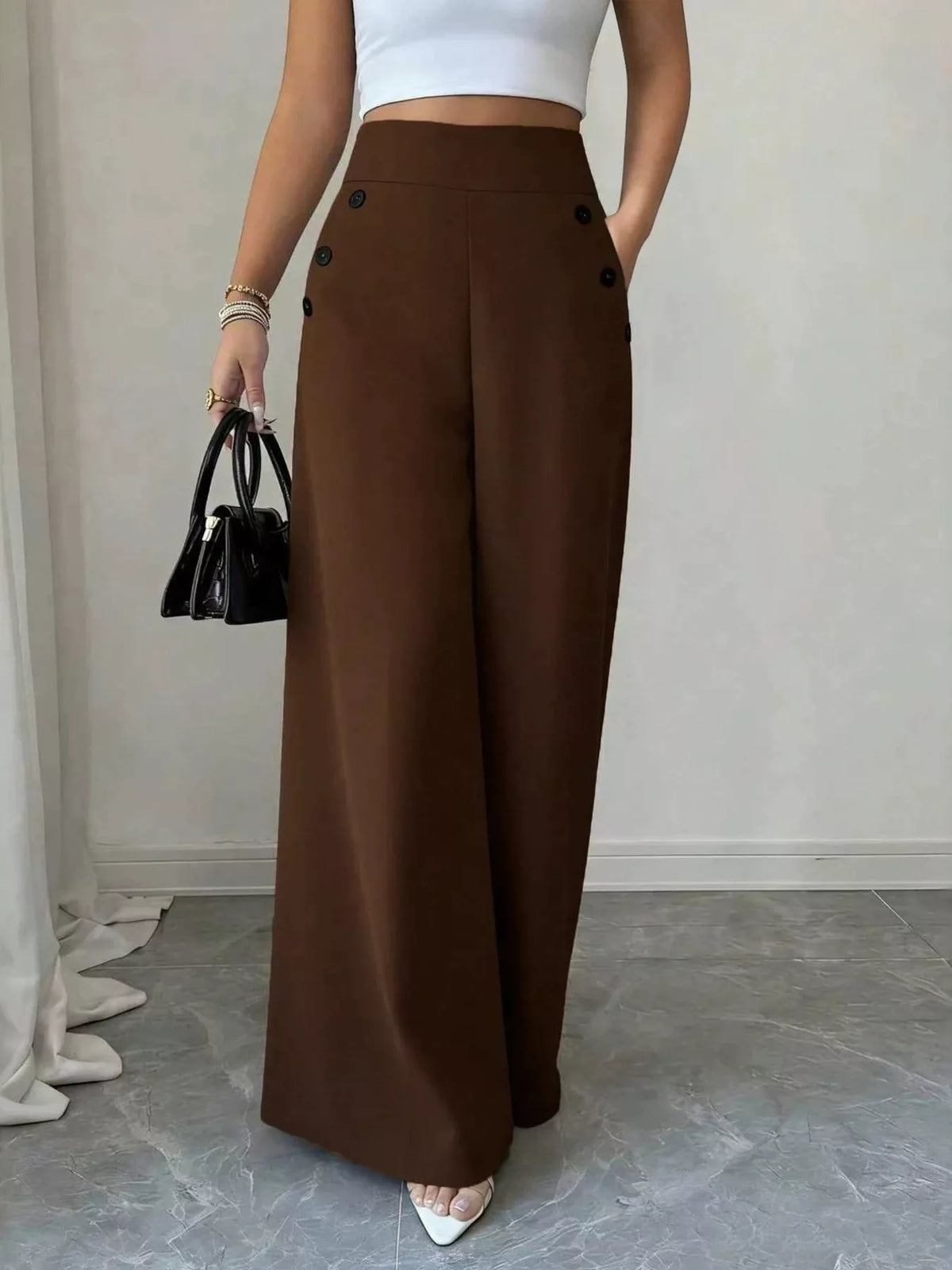 High-Waisted Wide-Leg Pants
