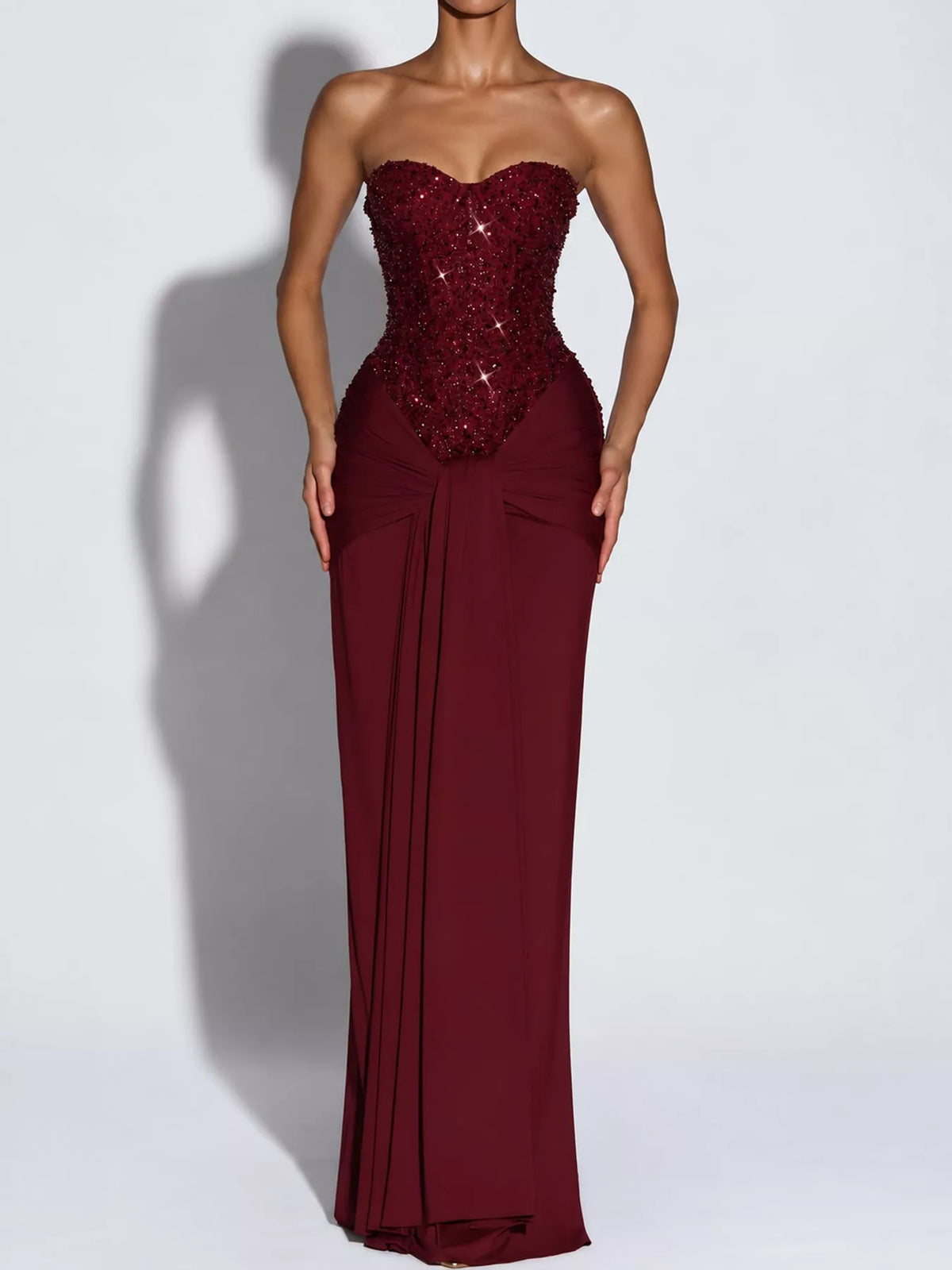 Sequin corset maxi dress, view 18