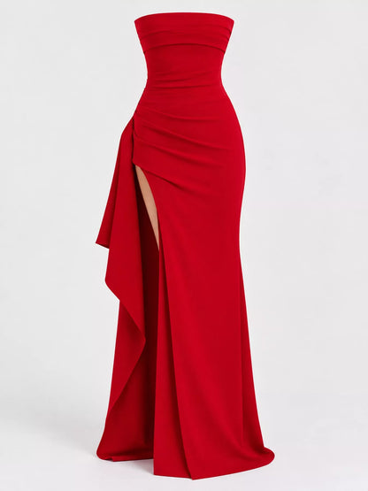 Strapless high-slit bodycon dress, view 23
