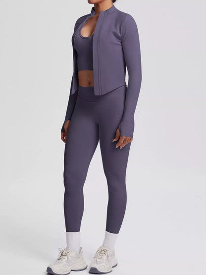 Tank, Zip-Up Jacket & Leggings Set