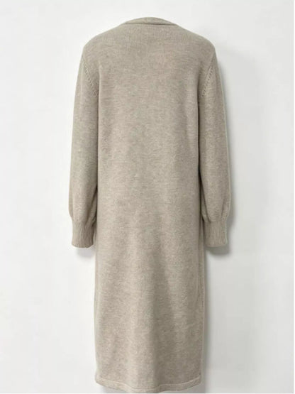 Button Front Long Sleeve Sweater Dress