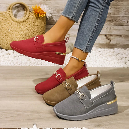 Round Toe Wedge Slip-Ons