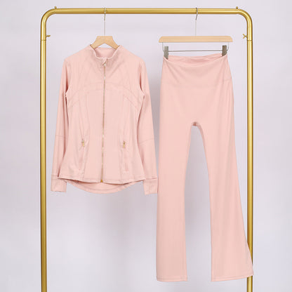 Golden zipper Slim fit yoga pants set