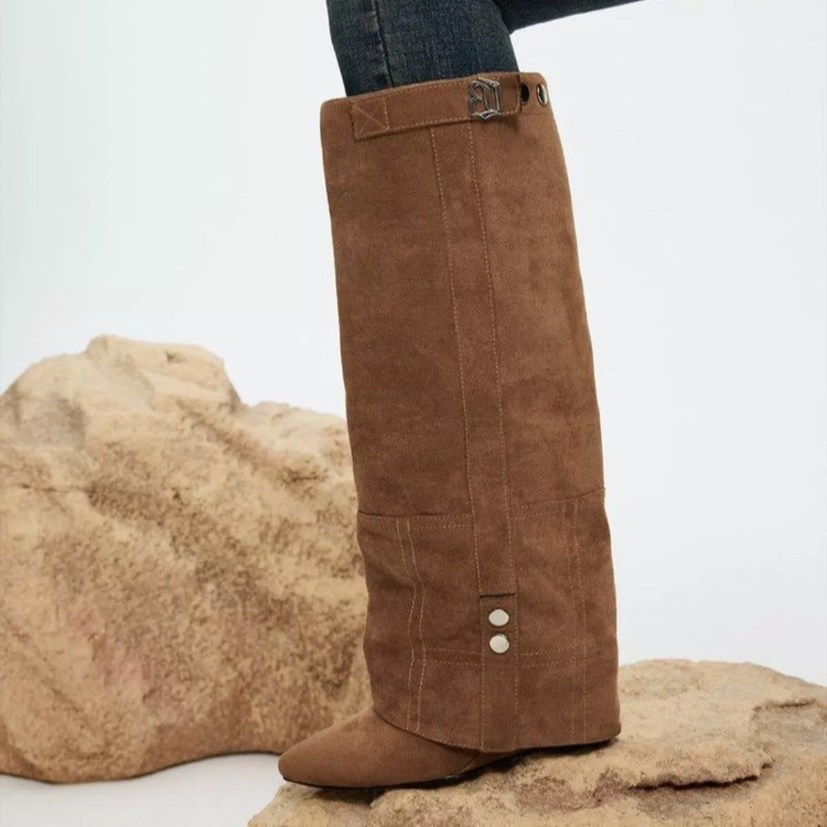 Block Heels Point Toe Boots