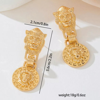 18K Gold-Plated Medallion Drop Earrings