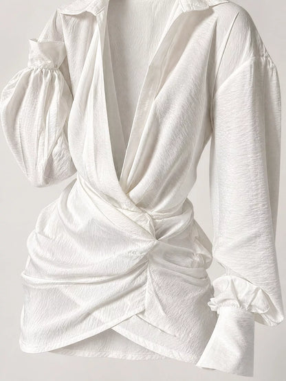 Ruched asymmetrical mini dress, view 7