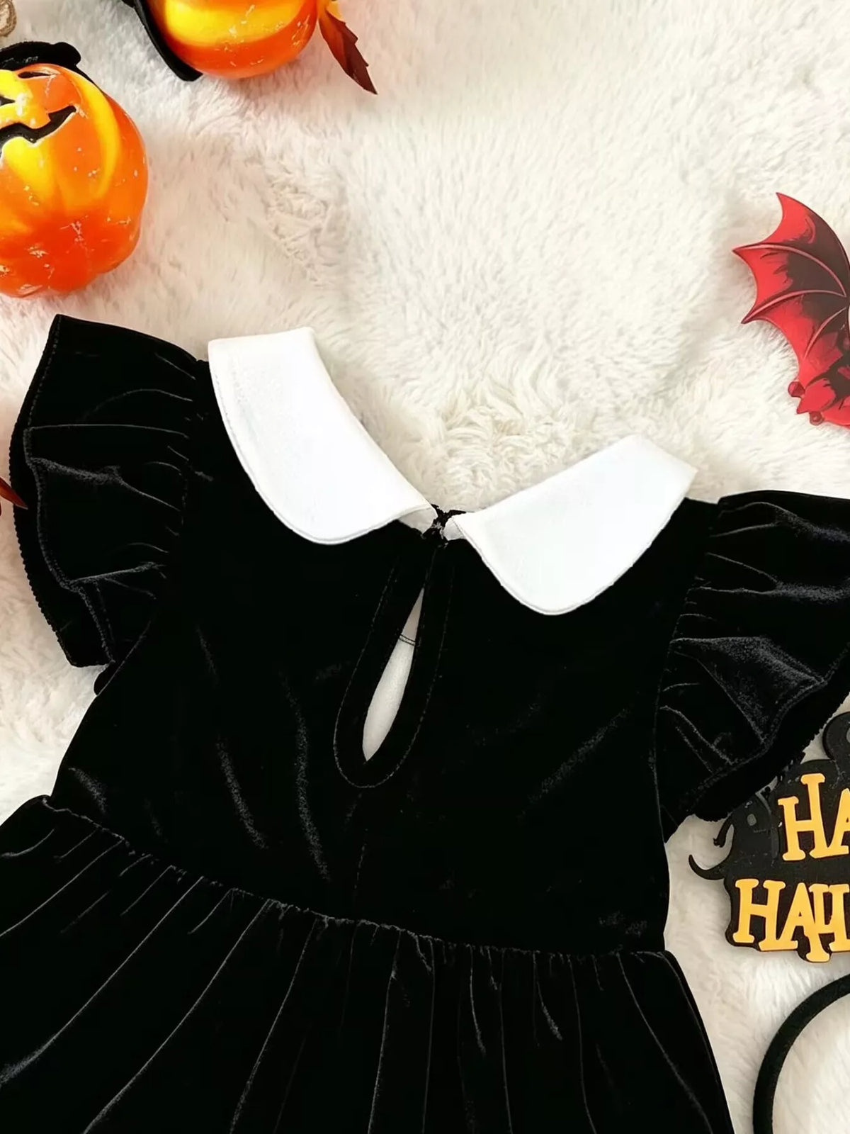 Children's Halloween 'BOO' Ghost Dress and Bow Headband Set