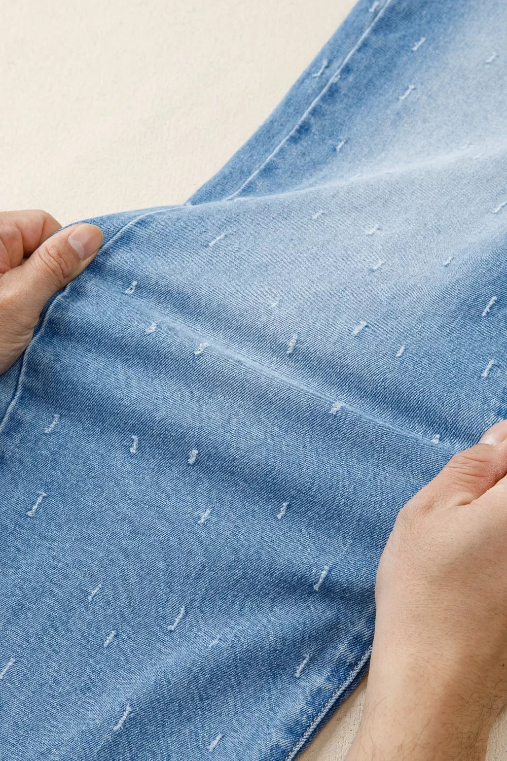 Distressed Detail Tummy Control Raw Hem Jeans