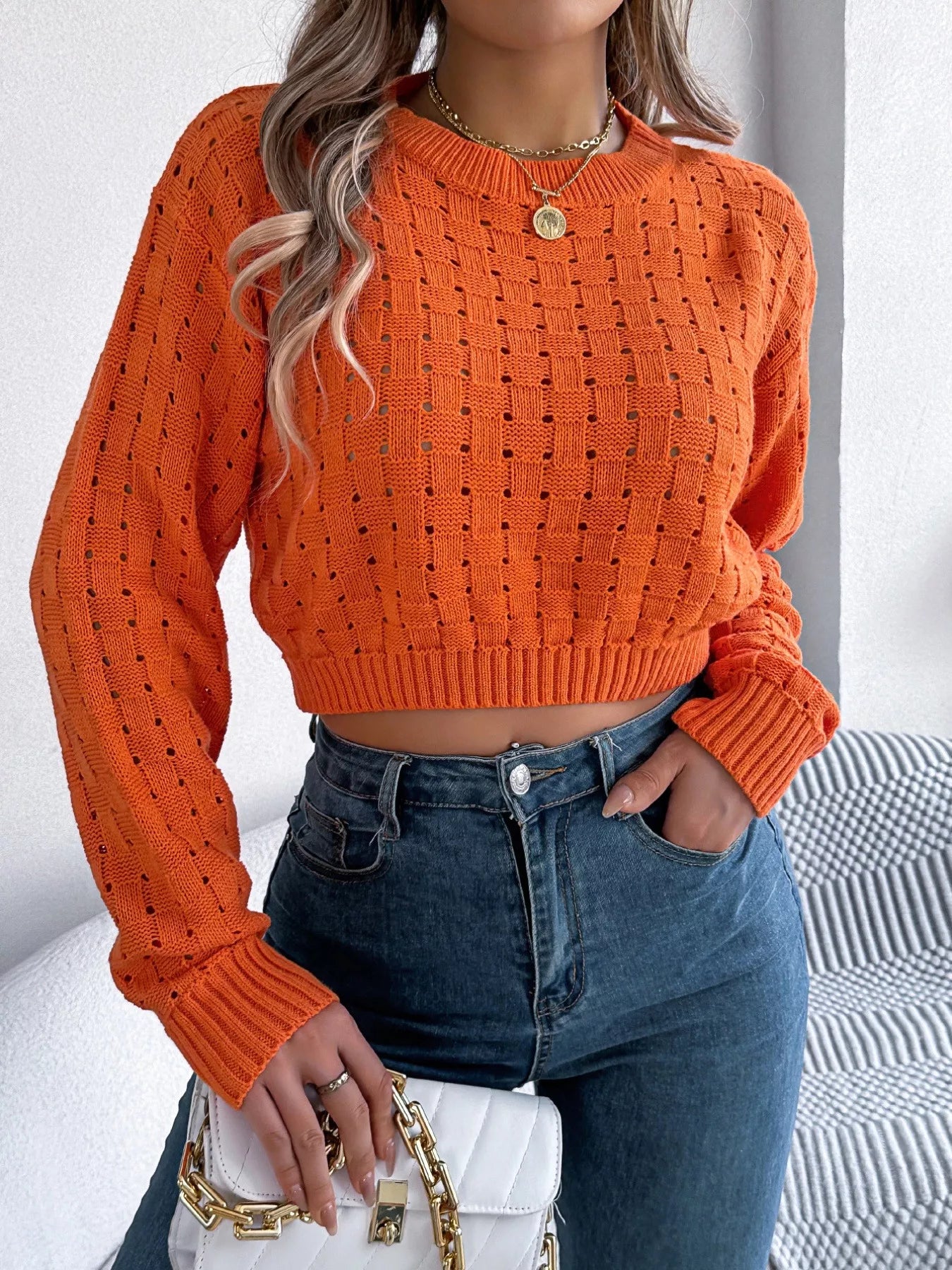 Cutout Back Sweater Top