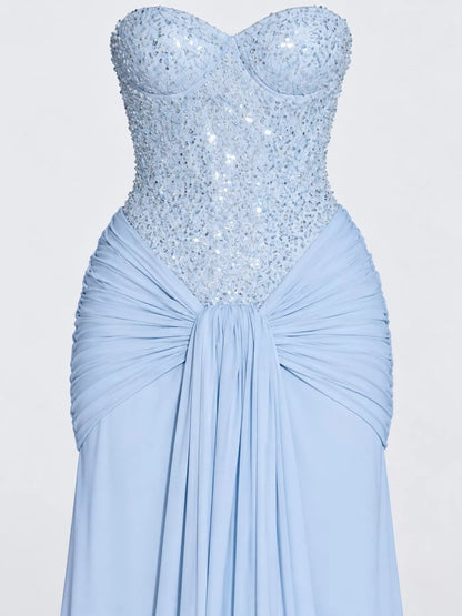 Sequin corset maxi dress, view 16
