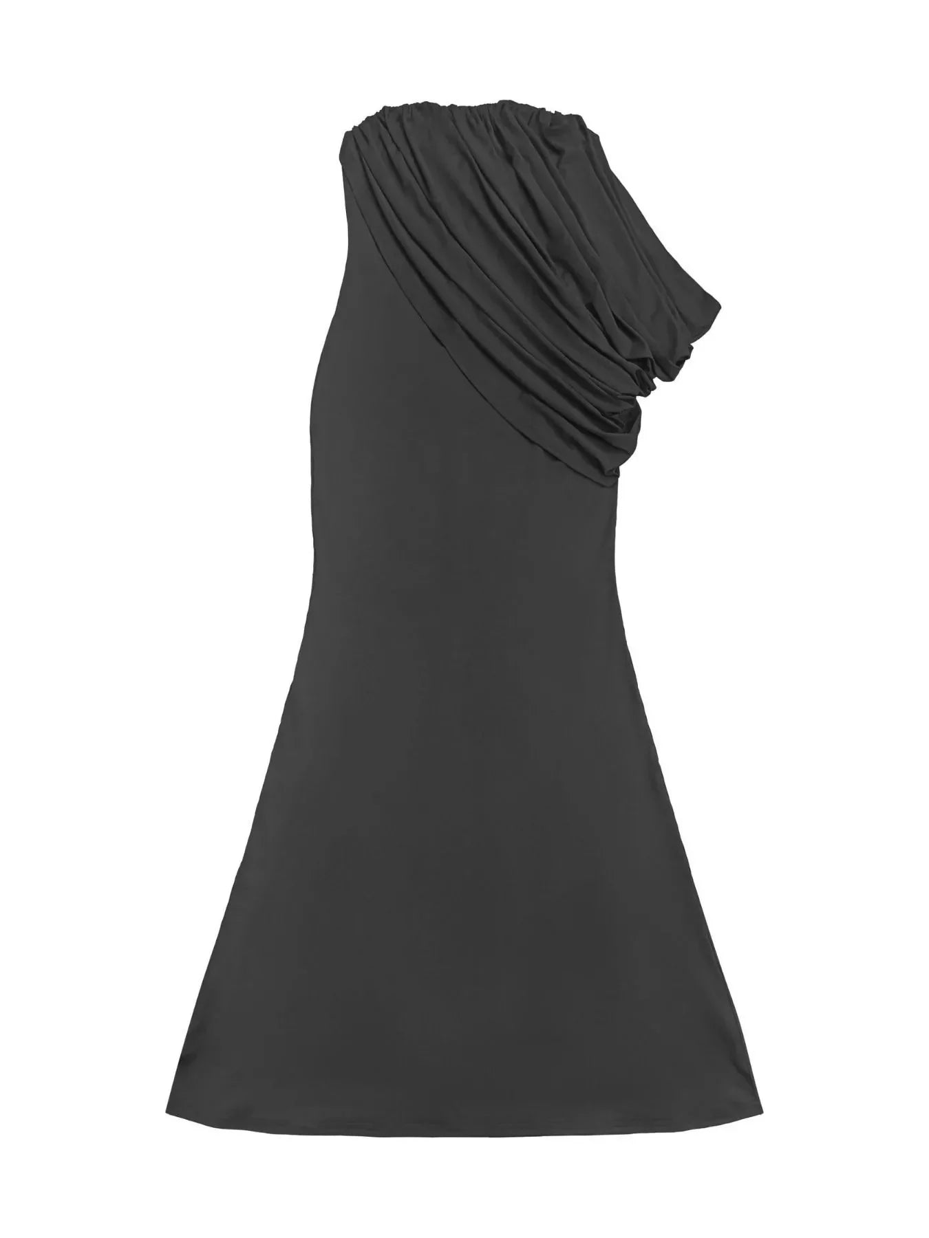 Strapless Draped Maxi Dress