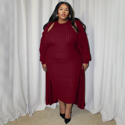 Two Piece Plus size Long Sleeved Jacket Set