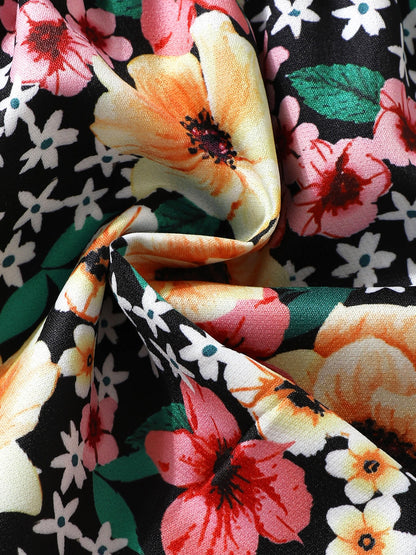 Children's Ruffled Floral Dress with Headband