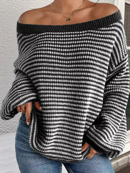 Plus size boat neck sweater, view 16