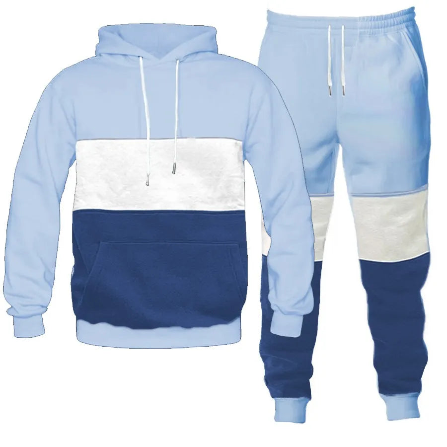 Men's Full Size Drawstring Hoodie Pants Set