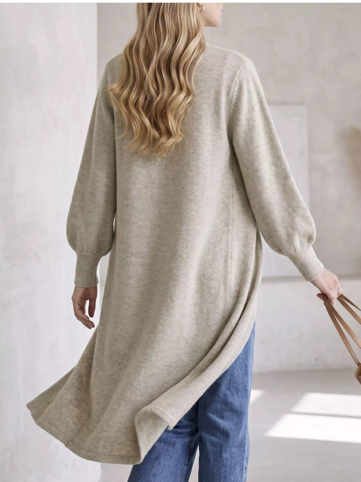 Button Front Long Sleeve Sweater Dress
