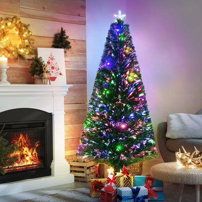 6 ft fiber optic Christmas tree with multicolor LEDs