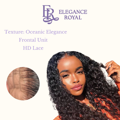 Black Frontal Unit -Water Wave Oceanic Elegance