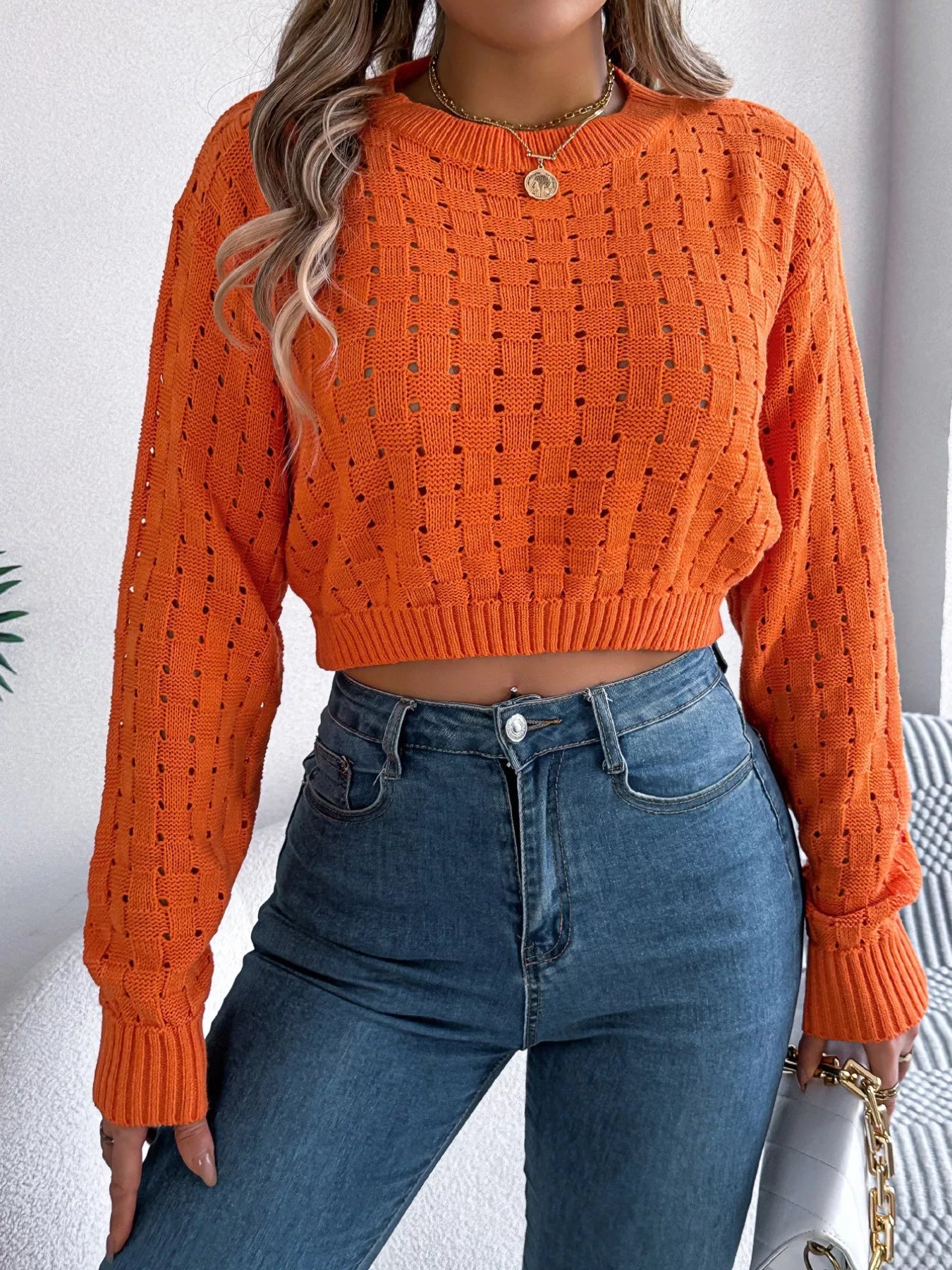 Cutout Back Sweater Top