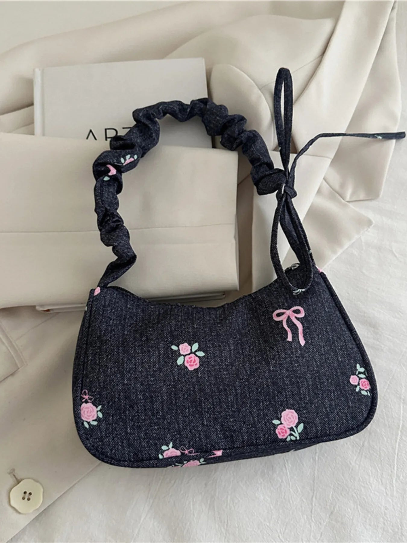 Embroidered Shoulder Bag