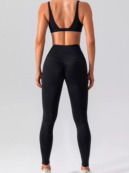 V-Neck Tank and High-Waisted Seamless Pants Active Set