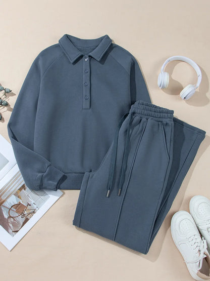 Sweatshirt and High Waist Pants Active Set