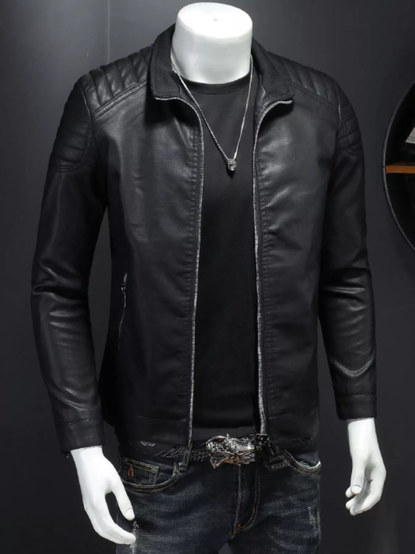 Men's Plus Size Zip Up Long Sleeve Jacket