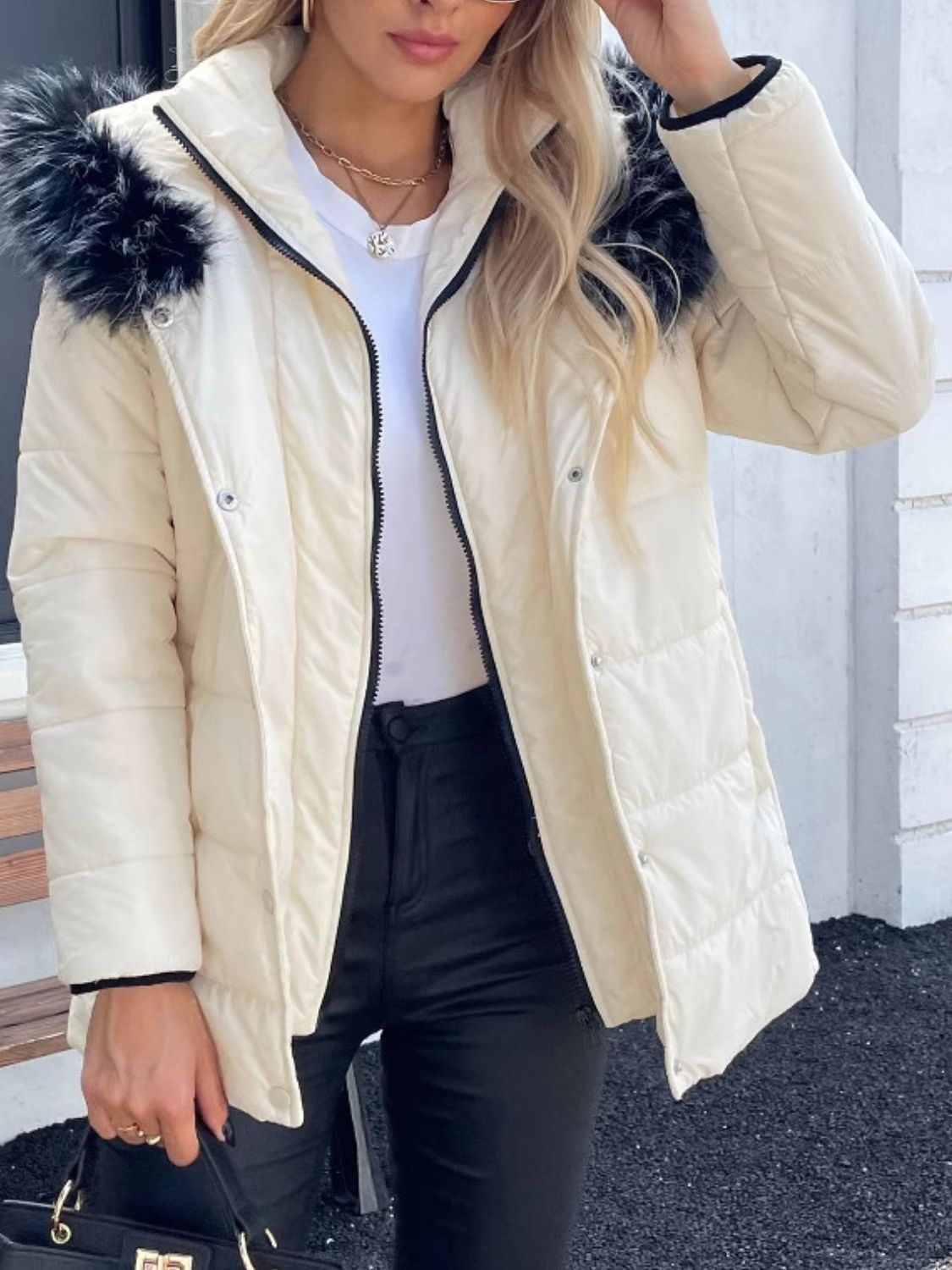 Zip Up Hooded Winter Coat