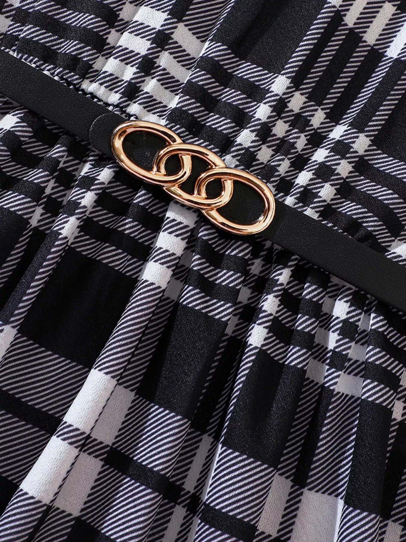 Children's Plaid Print Long Sleeve Dress