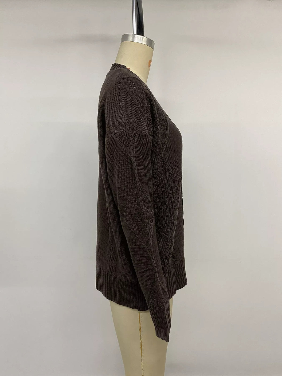 V-neck cable knit cardigan, view 13