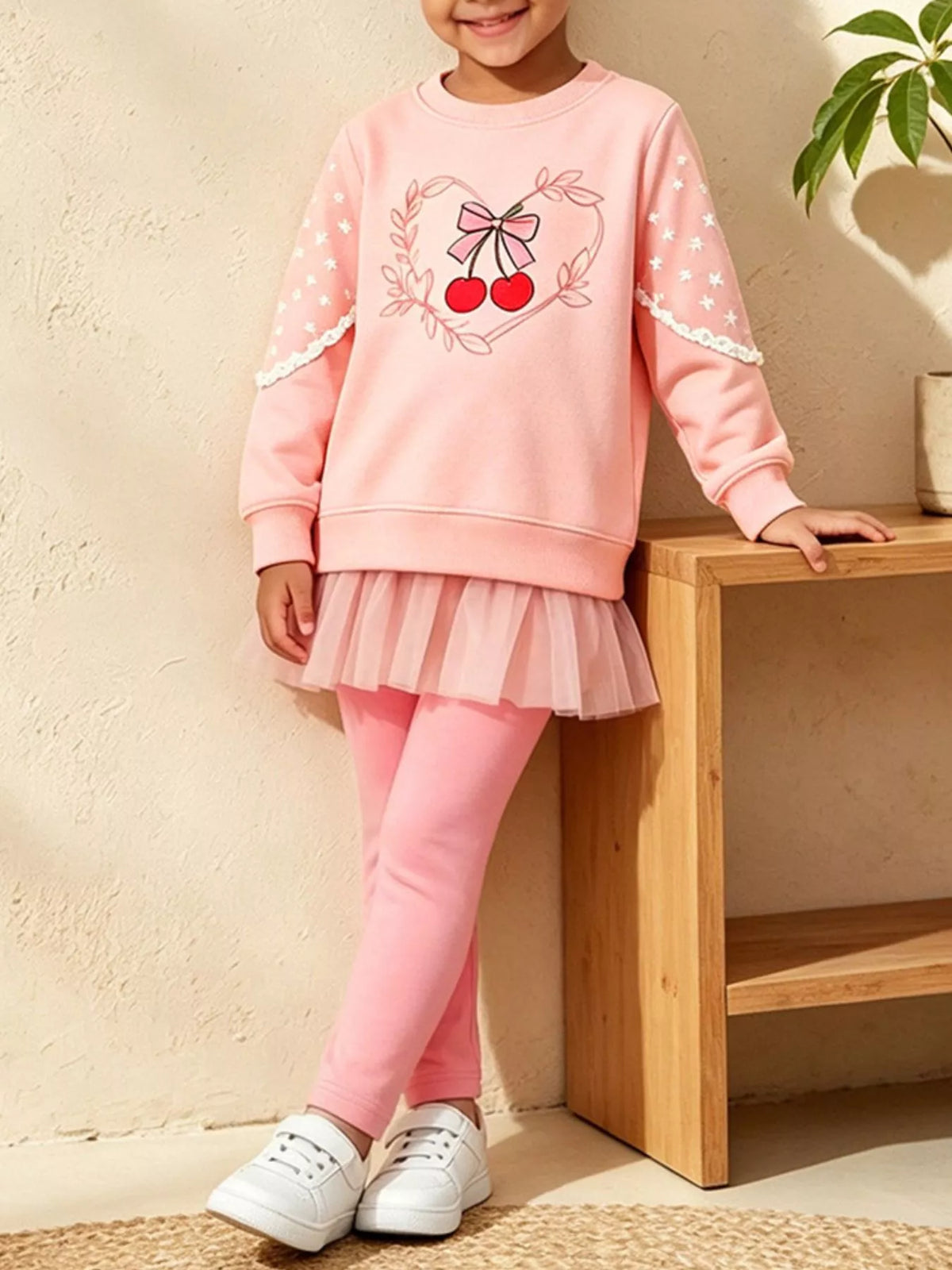 Cherry sweatshirt set, view 2