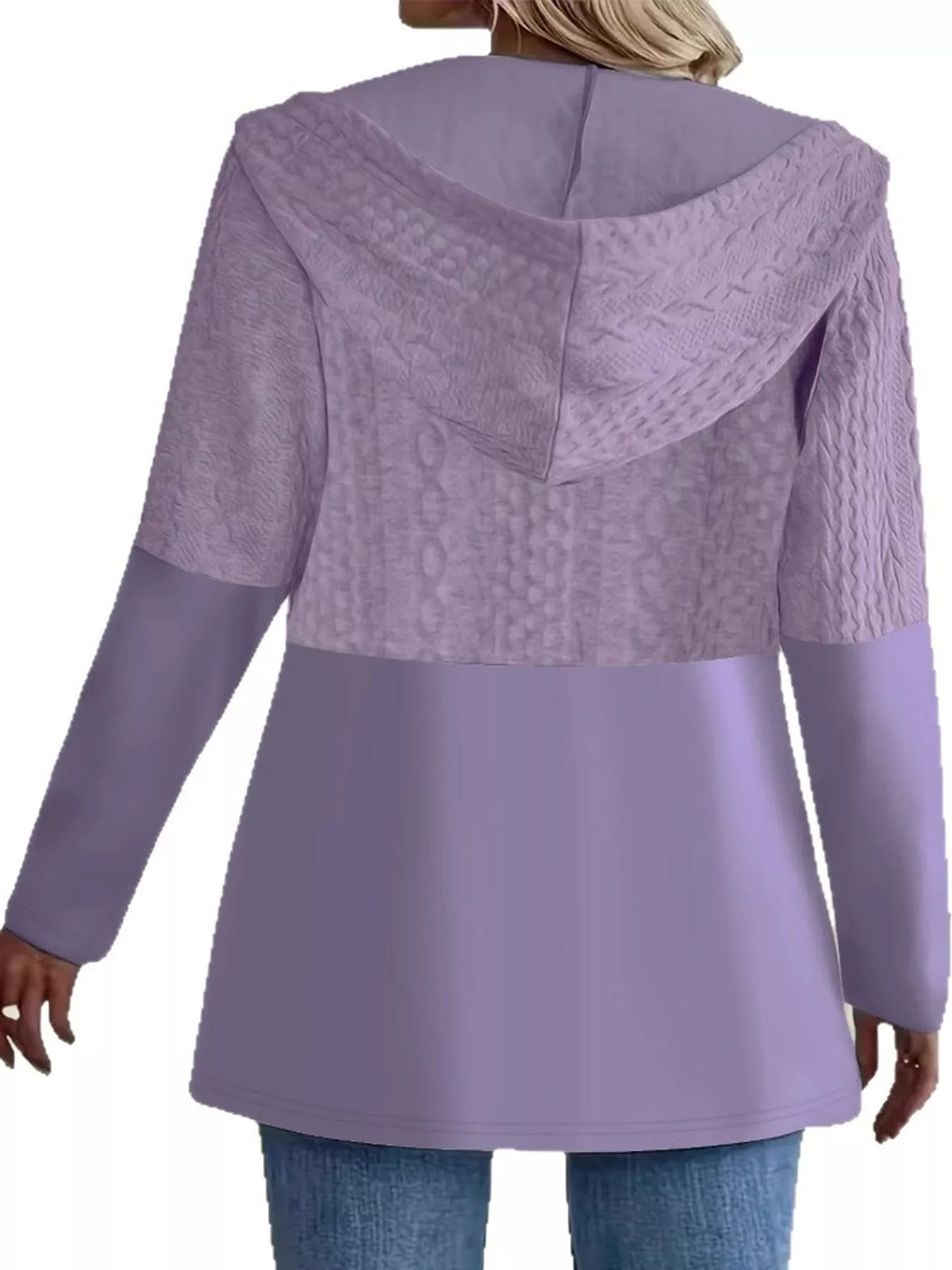 Plus size hooded zip jacket, view 14