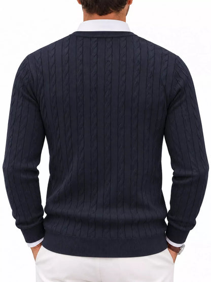 Men's cable-knit pullover sweater, view 10