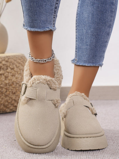 Fuzzy Platform Slippers