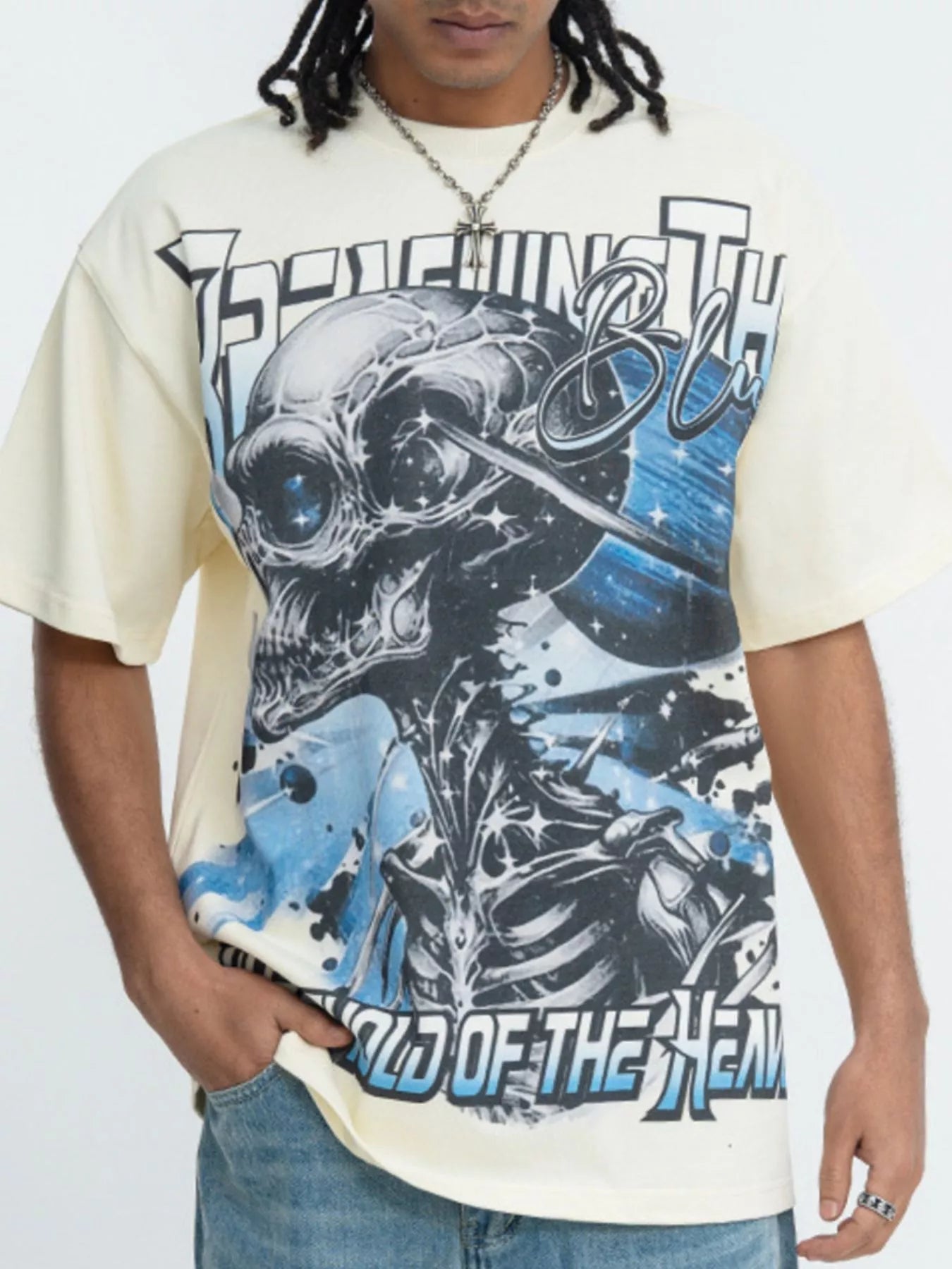 Men's Skull Graphic Round Neck T-Shirt