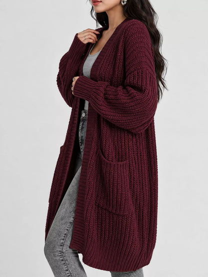 Plus size chunky knit cardigan, view 9
